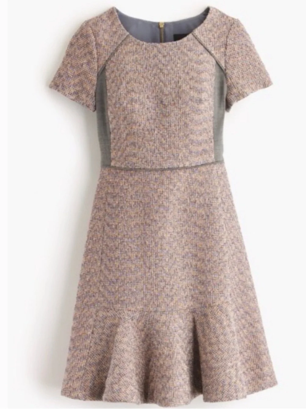 J.Crew Metallic Mixed Tweed Fit & Flare Dress Sz 6 A-line, fit-and-flare Office - Picture 3 of 13